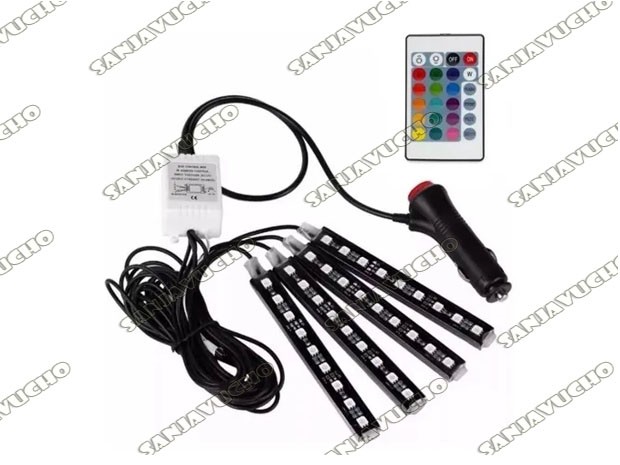 &u+ TIRA LUCES LED RGB MULTICOLOR INTERIOR AUTO 12V AUDIORITMICA